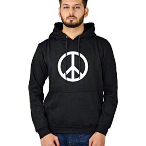 More & More Unisex-Adult Cotton Hooded Neck Peace Printed Hoodie