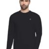WC Right Mens Solid Black Full Sleeve Round Neck Micro Polyster DRI-FIT Tshirt