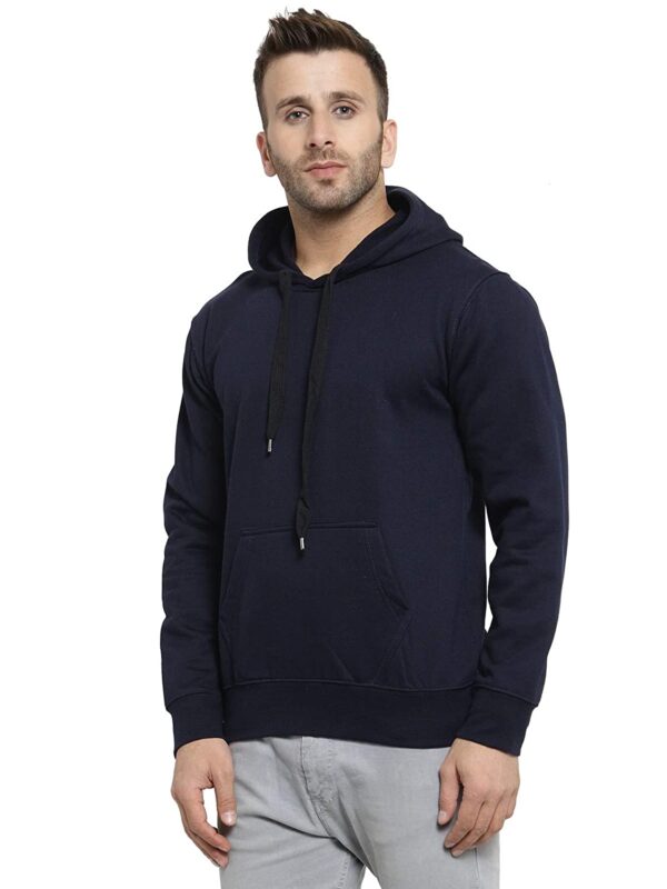 Scott International Men's Premium Rich Cotton Pullover Hoodie Sweatshirt - Navy Blue
