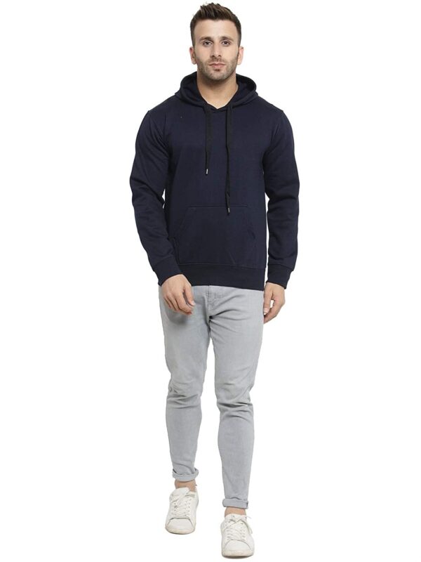 Scott International Men's Premium Rich Cotton Pullover Hoodie Sweatshirt - Navy Blue