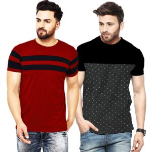 LEOTUDE Regular Fit Cotton Men’s T-Shirt Combo (Pack of 2)