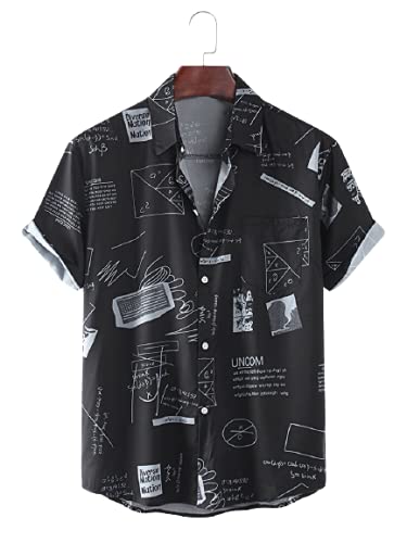 LookMark Men's Poly Cotton Digital Printed Half Sleeve Shirt