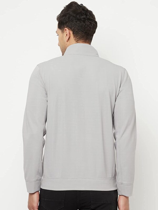 Glito Solid Light Grey Sports & Jacket For Men With Front & Side Pocket