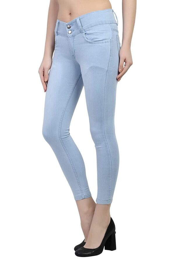 LUXSIS Women's/Ladies/Girls Denim Plain/Solid Jeans Mid Waist Stretchable Slim Fit Ankle Length Jeans