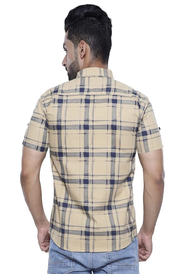 BASE 41 Men's Checkered Slim Fit Casual Shirt