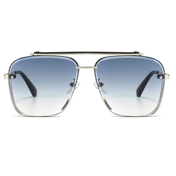 elegante UV Protected Driving Vintage Pilot Gradient Metal Body Square Sunglasses for Men
