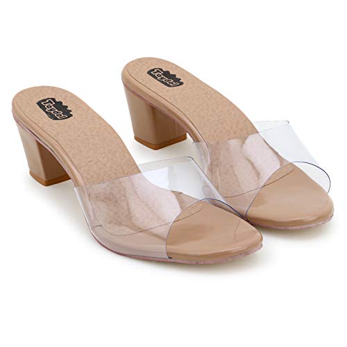 Taydol Women's Fancy Transparent Block Heel sandals