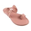 Latest Tie Knot Bow Design Baby Pink Color Fancy Flats Fashionable Sandals For Women And Girls