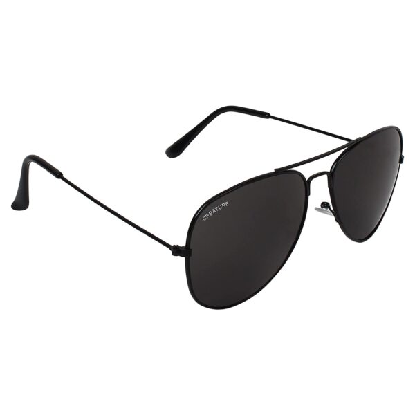 CREATURE Basic Black Aviator Uv-Protected Unisex Sunglasses