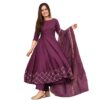 GoSriKi Women's Anarkali Regular Rayon Kurta With Dupatta