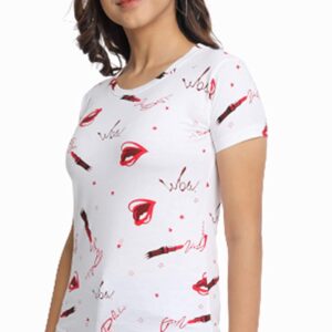 JUNEBERRY® Regular Fit Printed Cotton Half Sleeve T-Shirt for Women