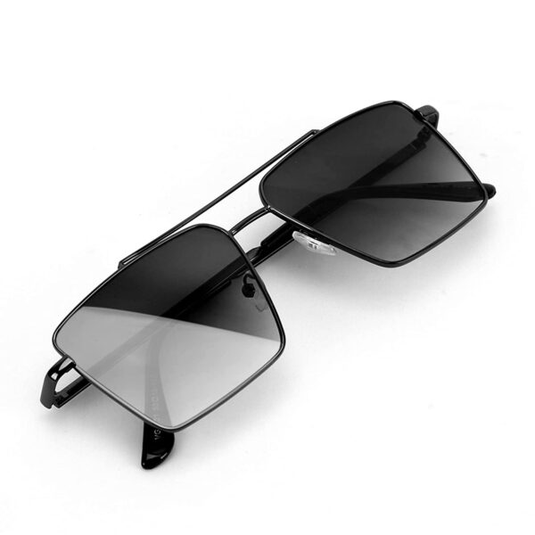 GAINX Retro Rectangular Aviator Sunglasses Premium Glass Lens Flat Metal Sun Glasses Men Women