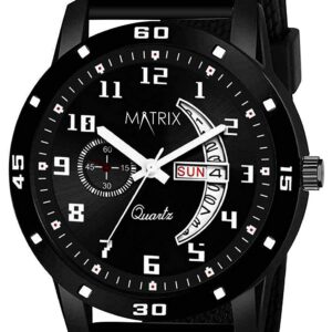 Matrix Day & Date Display Analog Wrist Watch for Men & Boys
