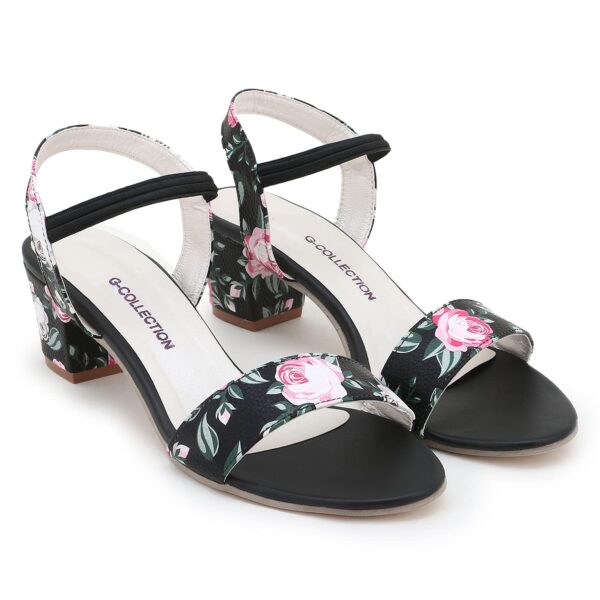 G-collection women and girls casual block heels printed upper and heels printed sandal