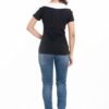 STYLEAONE Women Printed Cotton Round Neck Short Sleeve White & Black T-Shirt